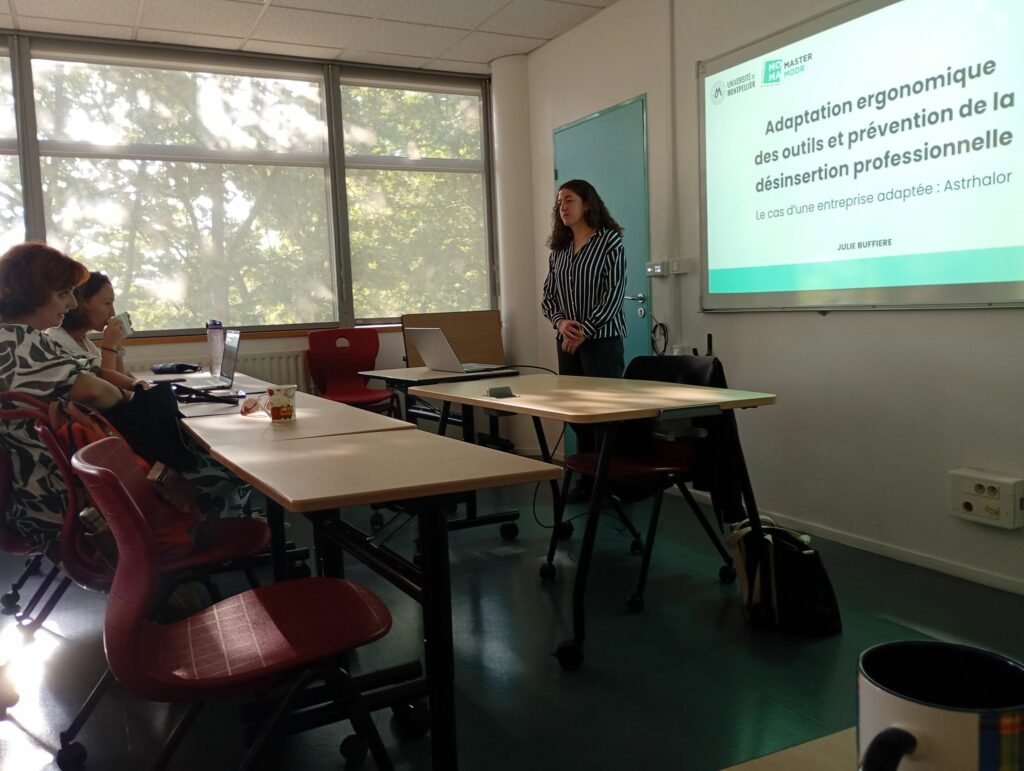 Soutenance de m&eacute;moire de Julie buffi&egrave;re sur l'adaptation ergonomique et la pr&eacute;vention de la desinsertion professionnelle